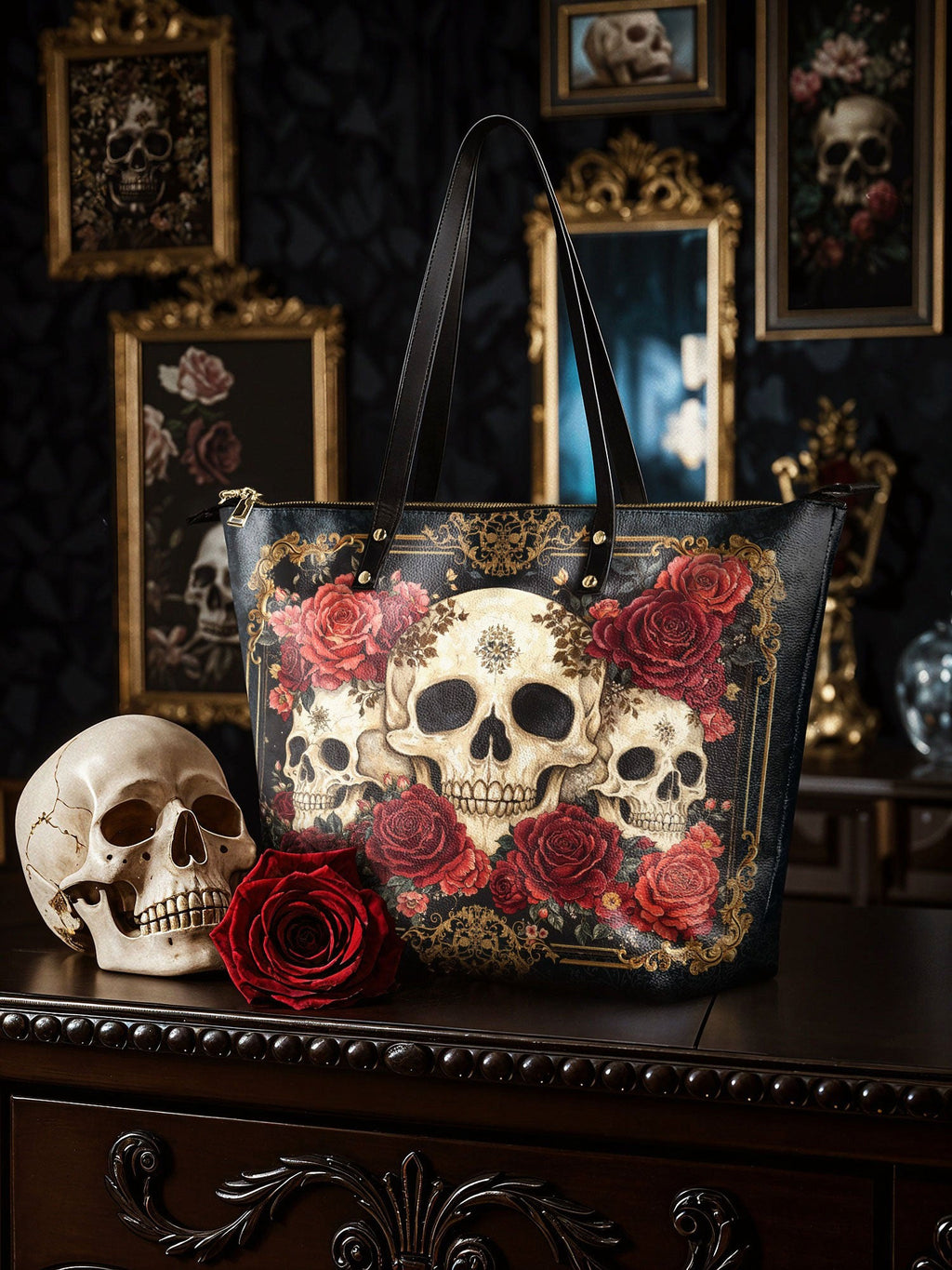 "Bloodrose" Leather Tote Bag - FALL CLEARANCE DEAL