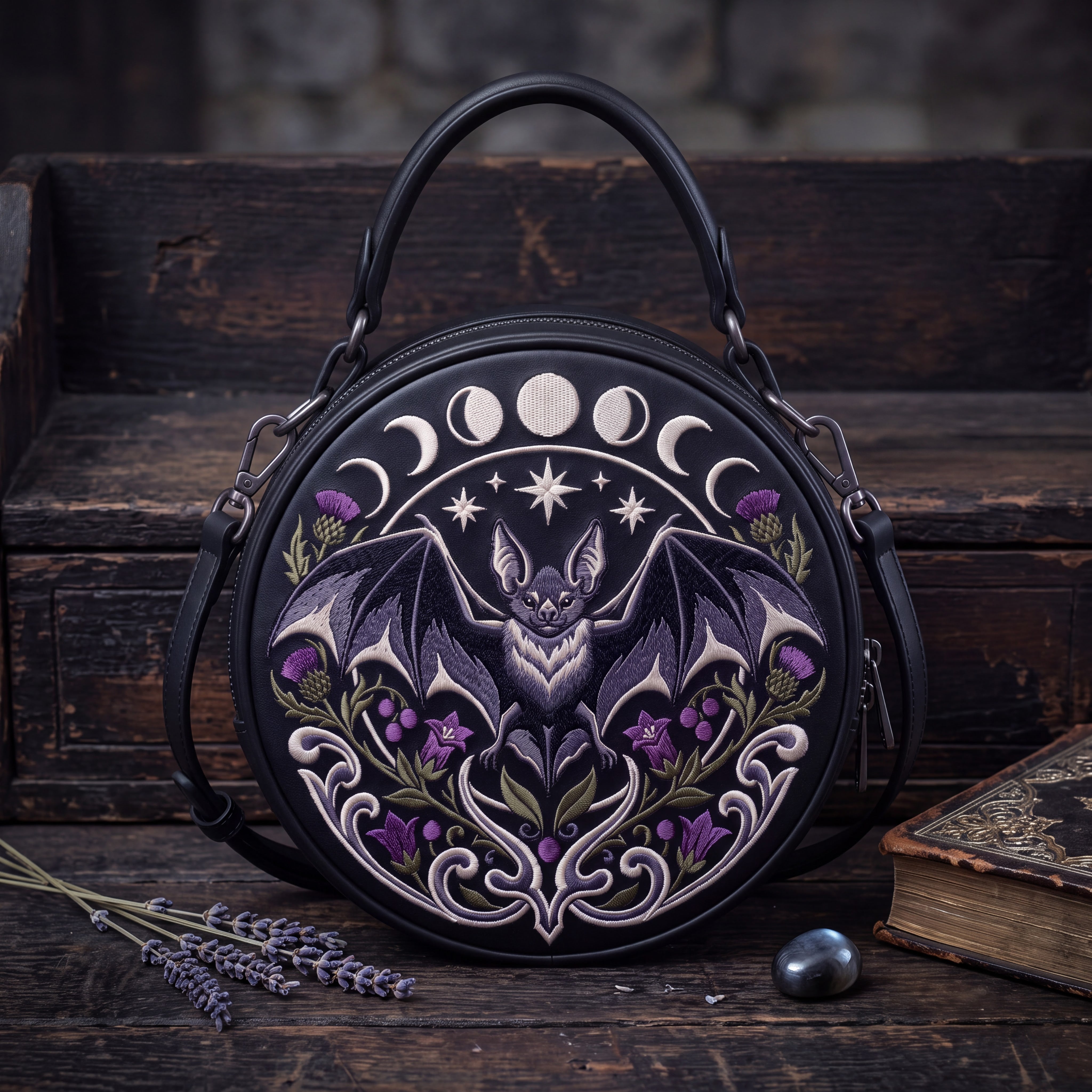 Duskwing &mdash; crewel circle bag