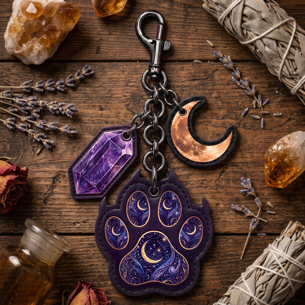Moonpaw &mdash; leather bag charm