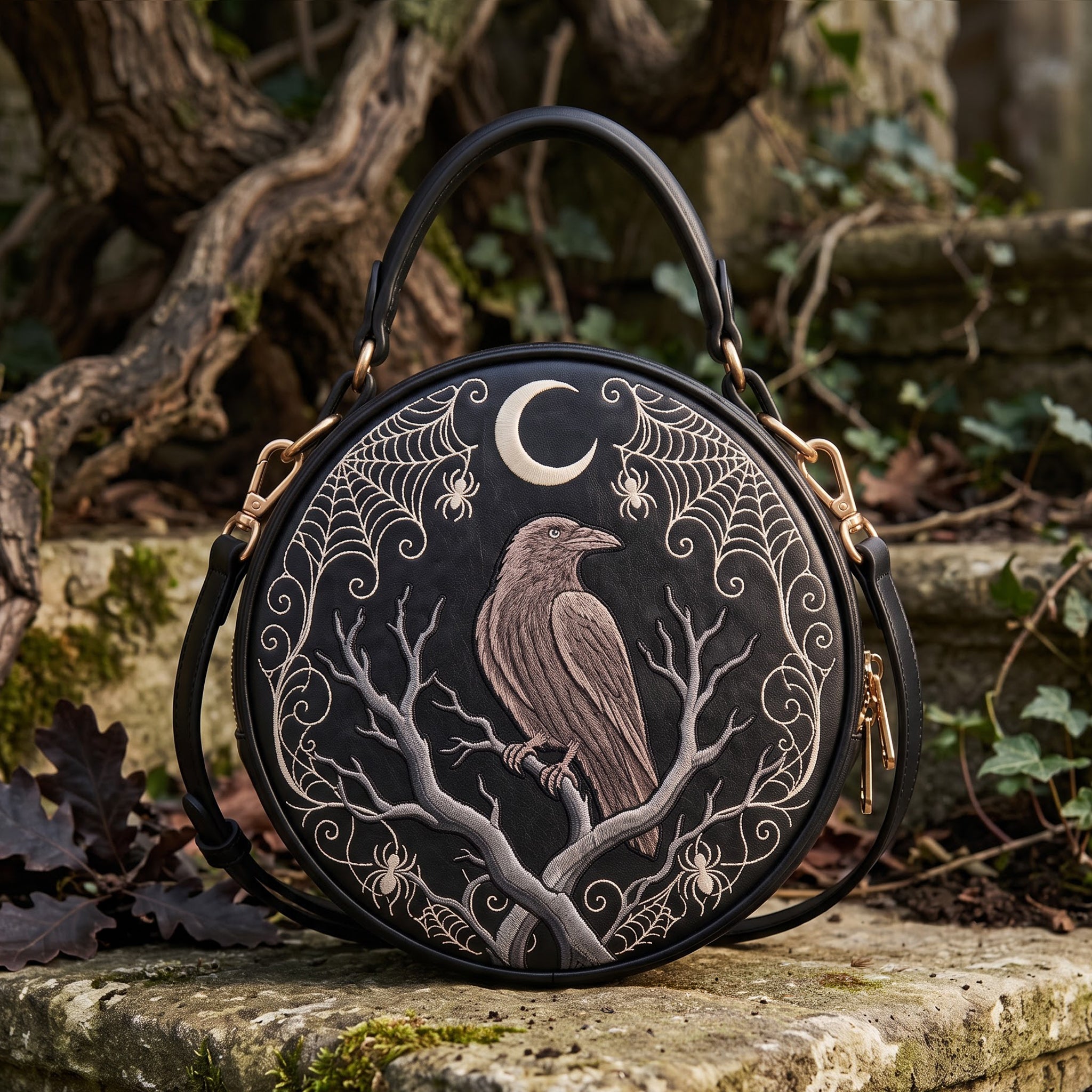 Nightraven &mdash; crewel circle bag