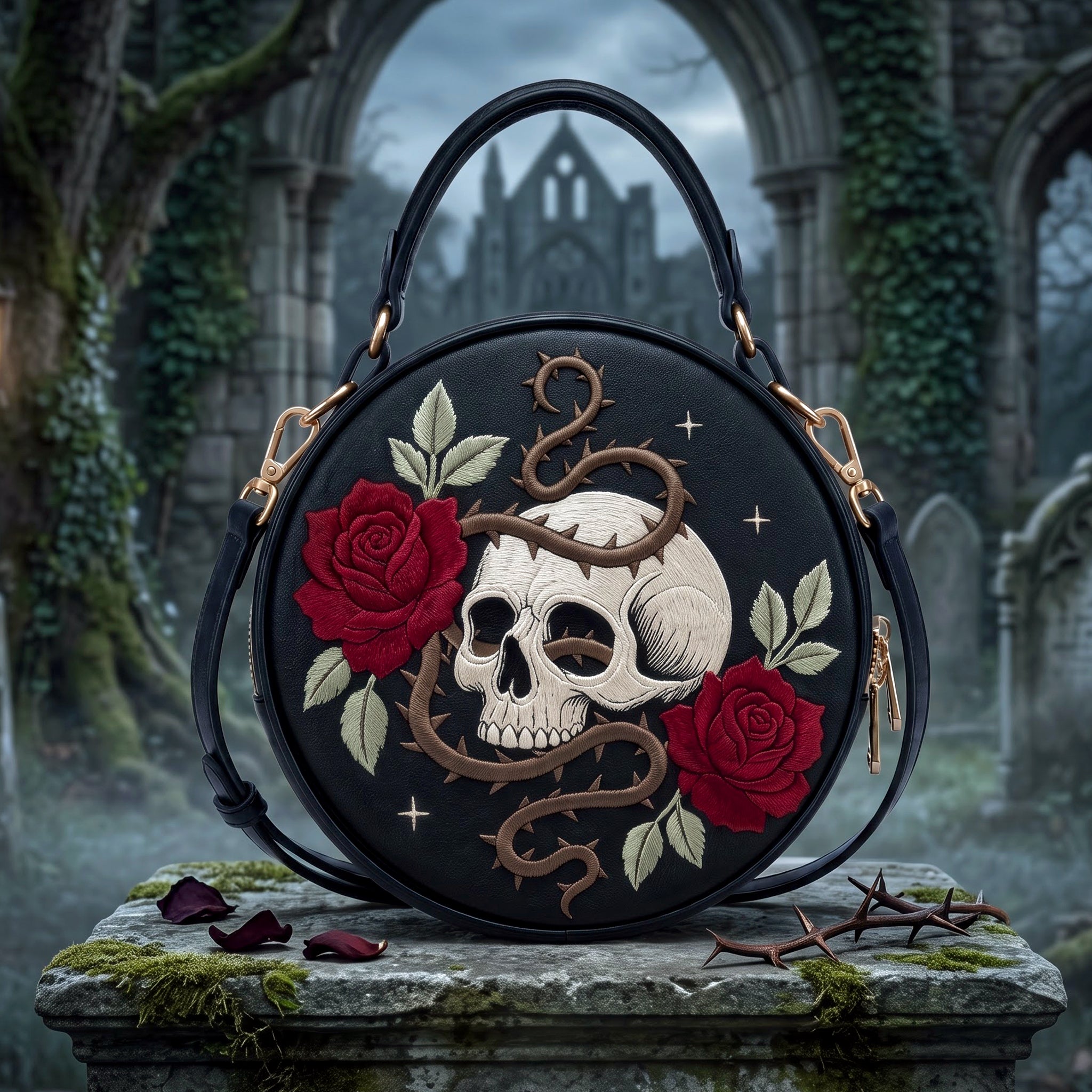 Thornskull &mdash; crewel circle bag